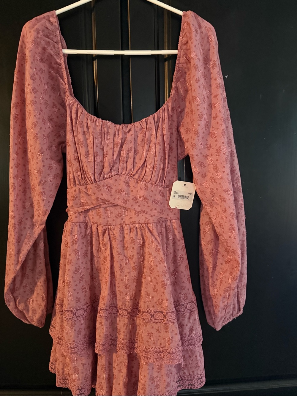 Altar'd State Dusty Rose Floral Long Sleeve Dress